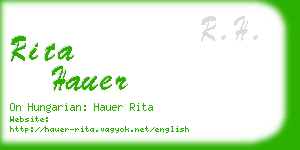 rita hauer business card